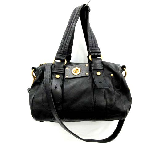 マークバイマークジェイコブス 黒のレザー ハンドバッグ MARC BY MARC