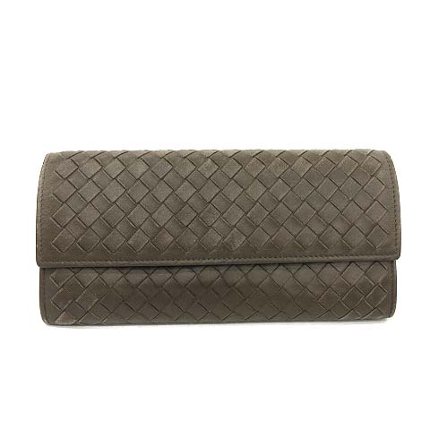 ボッテガヴェネタ Bottega Veneta 長財布 二つ折り イントレチャート レザー カーキ Kh D メンズ 081 ベクトルパーク