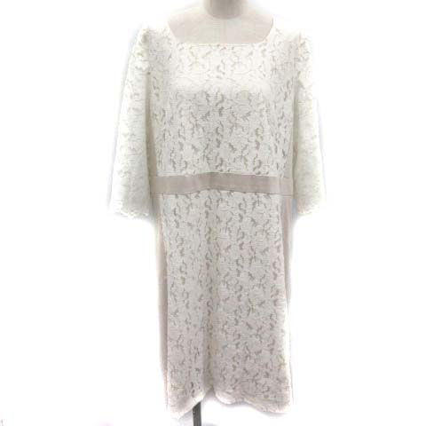22オクトーブル 22 Octobre ワンピース ひざ丈 総レース 七分袖 46 白 ホワイト Ek レディース 081 ベクトルパーク