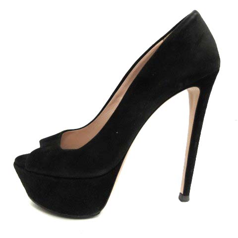 ミュウミュウ miumiu パンプス オープントゥ スウェード ピンヒール  