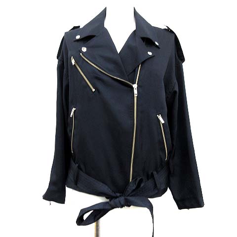 【美品】ジョンローレンスサリバン ライダースジャケット 40サイズ ネイビー ジョンローレンスサリバン JOHN LAWRENCE SULLIVAN ライダース
