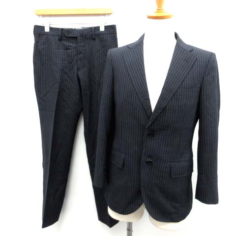 マッキントッシュフィロソフィー Mackintosh Philosophy セットアップ 上下 スーツ ジャケット パンツ ストライプ 36r 紺 ネイビー Ek メンズ 081 ベクトルパーク