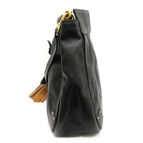 クロエ CHLOE ショルダーバッグ エデン フリンジ レザー 黒 ブラック 
