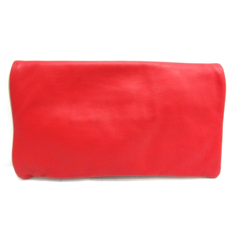 レペット Repetto クラッチバッグ レザー 赤 レッド ベージュ /MR ○D  