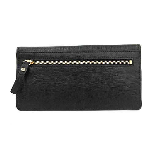フルラ FURLA 長財布 二つ折り スタッズ レザー 黒 ブラック /KH
