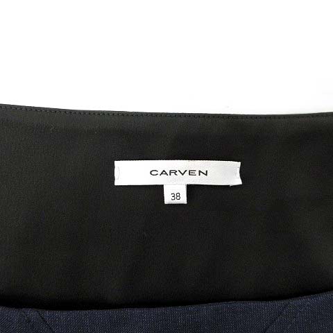 カルヴェン CARVEN ワンピース ノースリーブ ひざ丈 バイカラー ウール