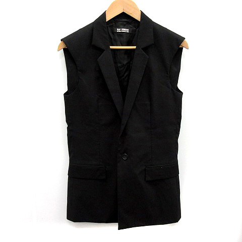 ラフシモンズ RAF SIMONS ベスト ジレ 44 黒 ブラック /MF メンズ 081 