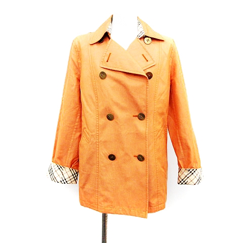 バーバリー Burberry Pコート ピーコート ショート丈 絹混 シルク混 9 オレンジ Yt Kra レディース 081 ベクトルパーク