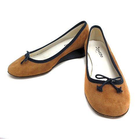 レペット Repetto パンプス ラウンドトゥ ウェッジソール スエード 
