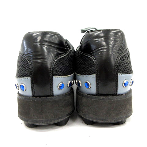 プラダ PRADA 12SS シューズ スニーカー スタッズ レザー 9 黒 