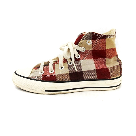コンバース Converse スニーカー シューズ ハイカット キャンバス ゴム チェック柄 24 0cm 赤 アイボリー Yt D レディース 081 ベクトルパーク コンバース Converse スニーカー シューズ ハイカット キャンバス ゴム チェック柄 24 0cm 赤 アイボリー Yt D レディース 081 ベクトルパーク