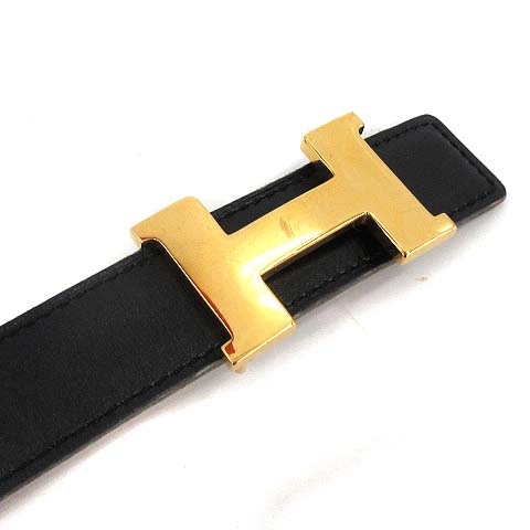 エルメス HERMES ベルト コンスタンス Hバックル レザー 65 黒