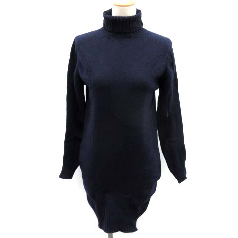 ヨウジヤマモト Yohji Yamamoto Regulation ワンピース ニット タートルネック ひざ丈 長袖 2 紺 ネイビー Ek レディース 081 ベクトルパーク