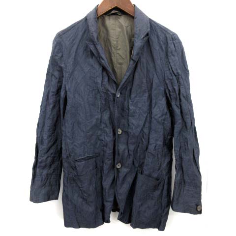 ジョルジオアルマーニ GIORGIO ARMANI ジャケット シワ加工 50 紺  