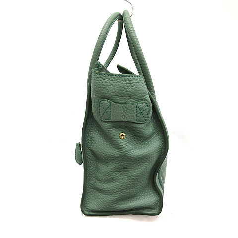 セリーヌ CELINE ラゲージ マイクロショッパー ハンドバッグ レザー 緑 