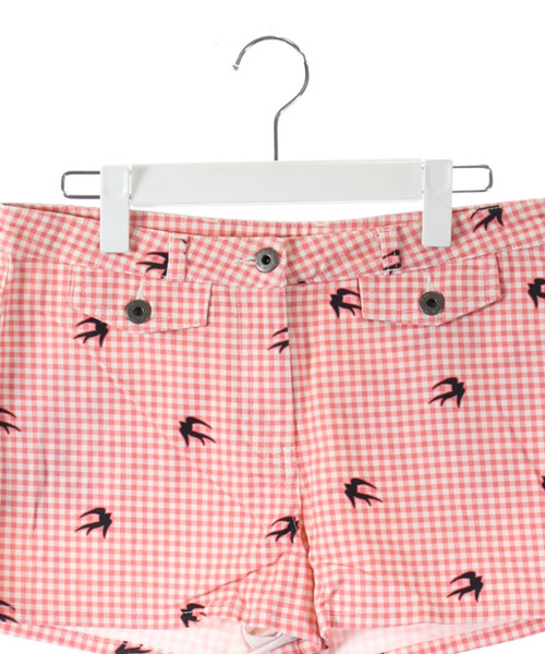 美品 miu miu ショートパンツ ブロックチェック柄 ピンク y2k 38