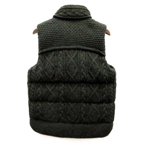 ミハラヤスヒロ MIHARA YASUHIRO ダウンベスト ニット S 緑 グリーン  