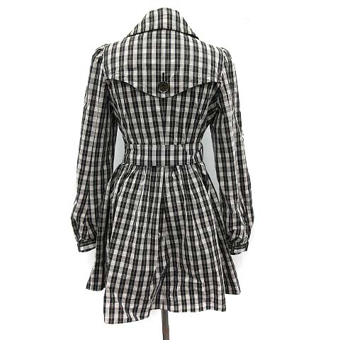 バーバリーブルーレーベル　トレンチコート　ロング　ノバチェック　ブラック　38 中古・古着通販】BURBERRY BLUE LABEL (バーバリーブルー