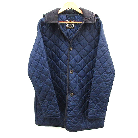 ラベンハム LAVENHAM キルティングコート ロング フード 44 紺