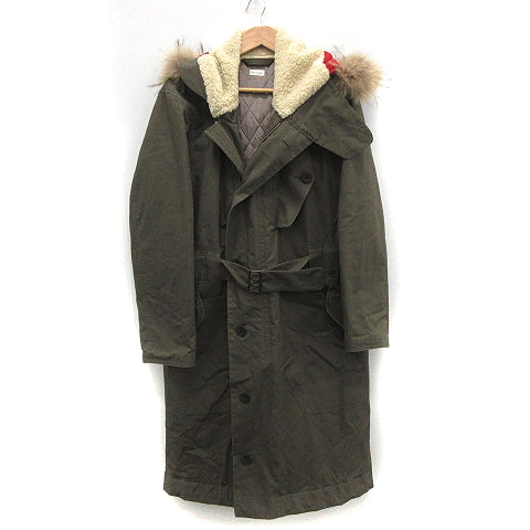 ポールスミス Paul Smith モッズコート ロング フード ラクーンファー L カーキ 緑 Mf37 メンズ 081 ベクトルパーク