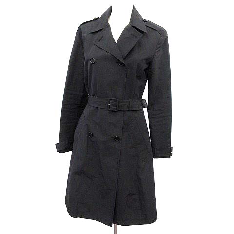プラダ PRADA トレンチコート ハーフ 薄手 38 黒 /☆G レディース 081 