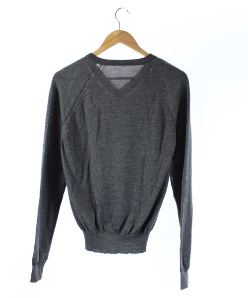 ディオールオム Dior HOMME ニット セーター Vネック 長袖 グレー S 