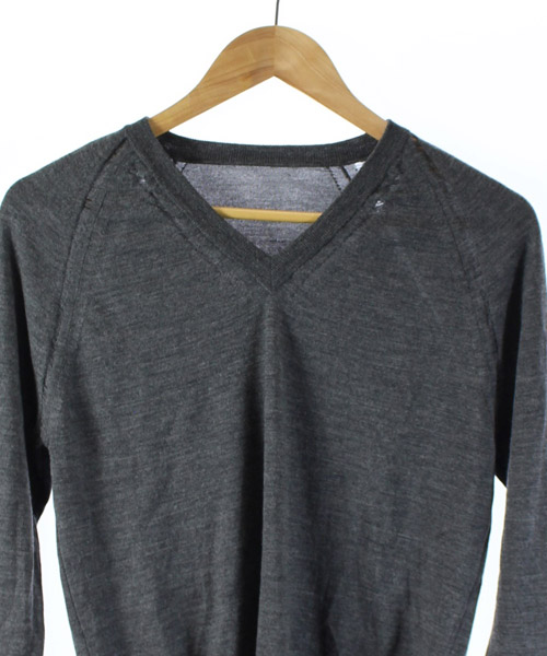 ディオールオム Dior HOMME ニット セーター Vネック 長袖 グレー S 