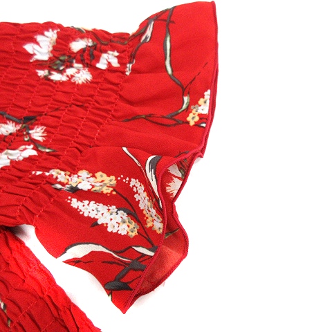 スナイデル Snidel ワンピース マキシ ロング 半袖 オフショルダー 花柄 F 赤 レッド Ad27 レディース 081 ベクトルパーク