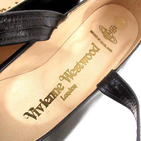 ヴィヴィアンウエストウッド Vivienne Westwood ロッキンホース シューズ バレリーナ レースアップ レザー 厚底 6 黒 /☆G レディース