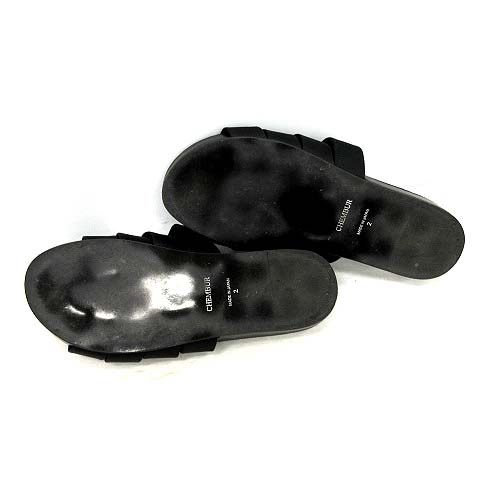 チェンバー CHEMBUR サンダル ミュール フラット リボン レザー 2 黒  