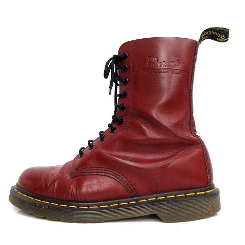 ドクターマーチン Dr Martens 10ホール ブーツ レザー Uk8 ワインレッド 赤茶 G メンズ 081 ベクトルパーク