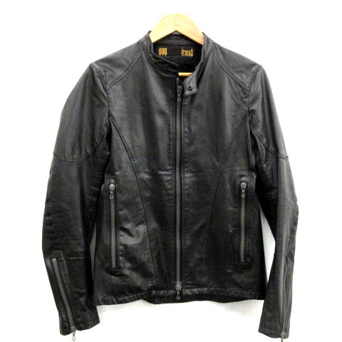 トロワゾ Troiso ライダース レザージャケット 牛革 L 黒 ブラック /TK 