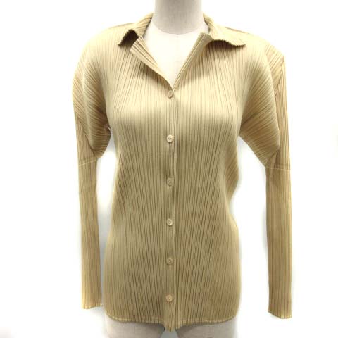 未使用に近い イッセイミヤケ 長袖シャツ プリーツ 背面ギャザー  