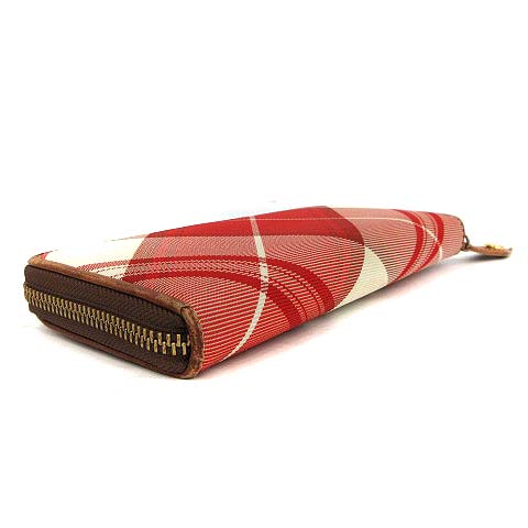 未使用 Vivienne Westwood 長財布 チェック 赤 オーブ 財布 ヴィヴィアンウエストウッド Vivienne Westwood 長財布 ラウンド