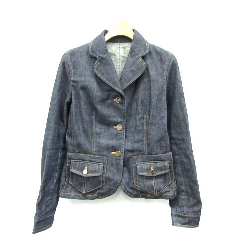 トラサルディ TRUSSARDI デニムジャケット ジージャン Gジャン 40 紺 