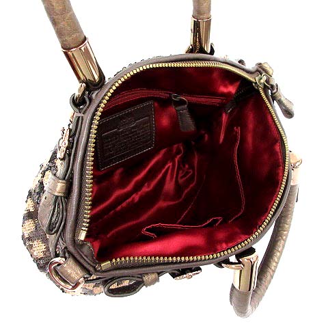 コーチ COACH ハンドバッグ ショルダー 2way スパンコール 茶 18638  