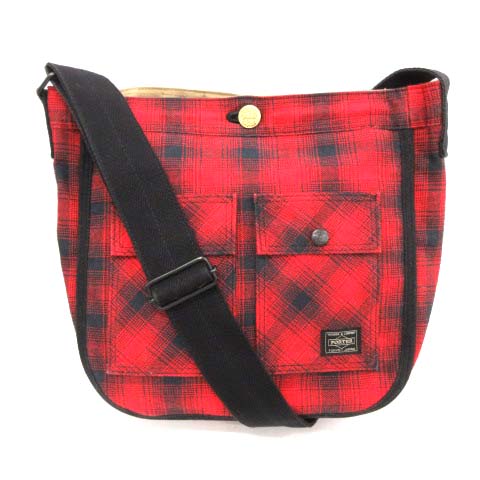 ポーター Porter 吉田カバン ショルダーバッグ チェック 赤 レッド Ek メンズ 081 ベクトルパーク