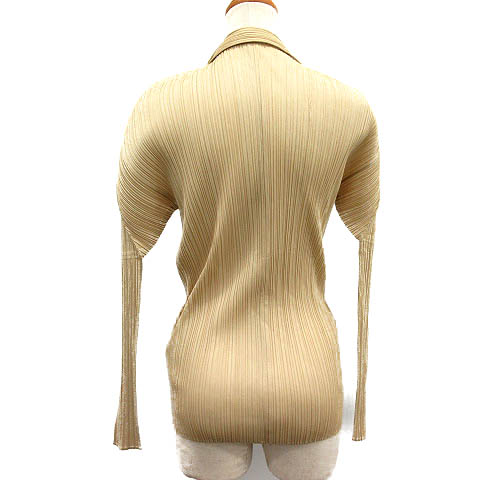 PLEATS PLEASE プリーツプリーズ 長袖 カットソー ベージュ 3 PLEATS PLEASE プリーツプリーズ プリーツシャツ 3 ベージュ 長袖