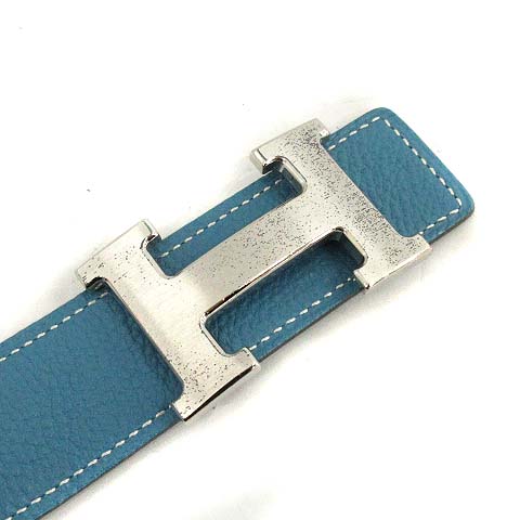 エルメス HERMES ベルト コンスタンス リバーシブル レザー 90 青