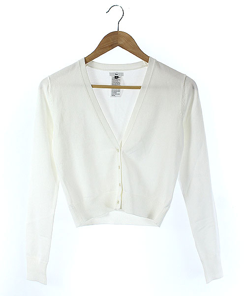 ソブ sov. ダブスタ カーディガン ニット ショート丈 長袖 白 ホワイト  