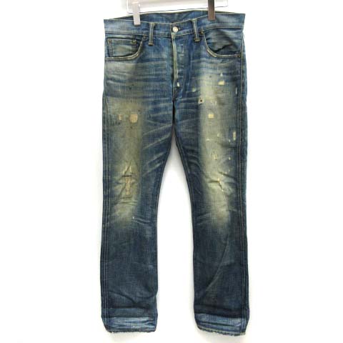 ダブルアールエル RRL デニムパンツ ジーンズ ダメージ加工 USED加工 
