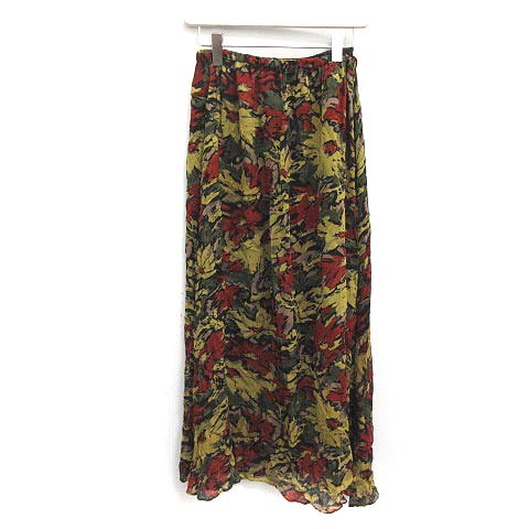 プラージュ Plage 17ss スカート ロング フレア 花柄 ペチコートつき 黒 赤 Nt8 レディース 081 ベクトルパーク