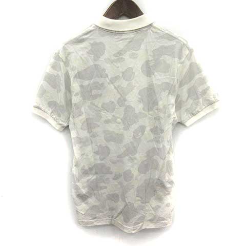 アベイシングエイプ A Bathing Ape ポロシャツ カモフラ 迷彩柄 半袖 M 白 グレー Ym D メンズ 081 ベクトルパーク