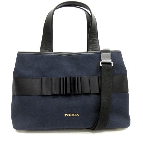 トッカ Tocca トートバッグ ショルダー 2way リボン 紺 黒 ネイビー ブラック Mf5 レディース 081 ベクトルパーク