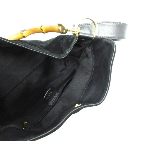 グッチ GUCCI ショルダーバッグ ハンド 2WAY バンブー スエード レザー