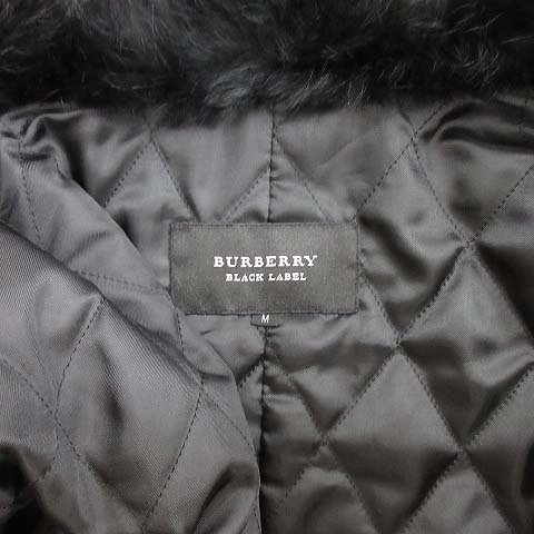 バーバリーブラックレーベル　レザージャケット　ラビットファースト　黒　M バーバリーブラックレーベル BURBERRY BLACK LABEL ジャケット