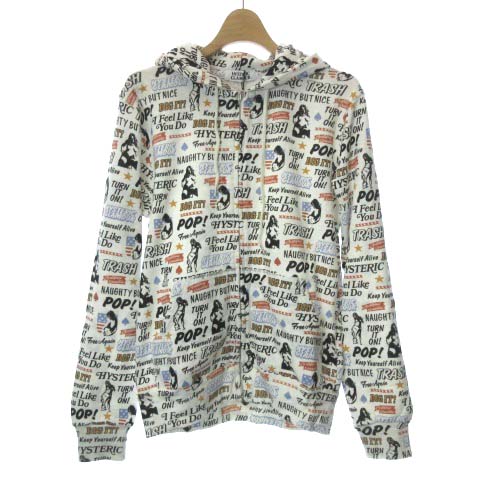 Hysteric ホワイト ジップアップパーカー Hysteric ホワイト ジップアップパーカー Hysteric Glamour ポップ