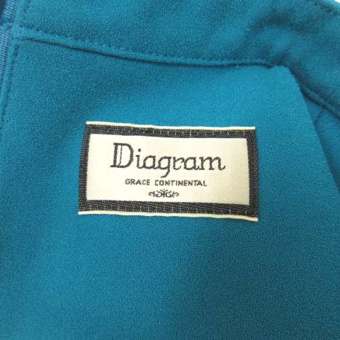 【タグ付】Diagram ダイアグラム　ノースリーブワンピース　青　サイズ34 ダイアグラム グレースコンチネンタル Diagram GRACE
