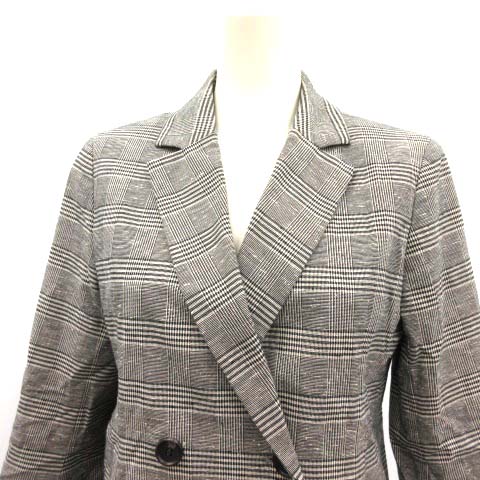 フレイアイディー Fray I D ジャケット テーラード ダブル グレンチェック 1 黒 ブラック Tk D レディース 081 301909140115 ベクトルパーク