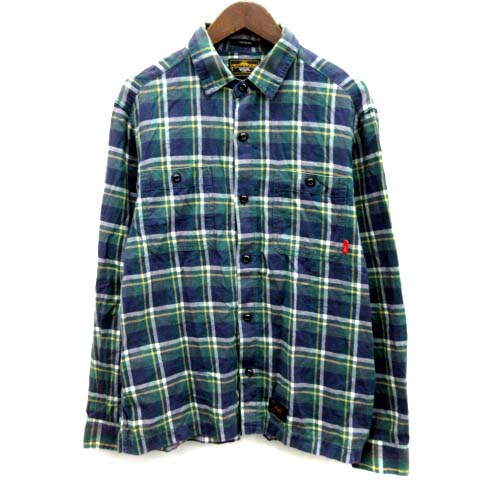 WTAPS グリーン ネイビー チェック ネルシャツ ◇即完売◇L◇ WTAPS